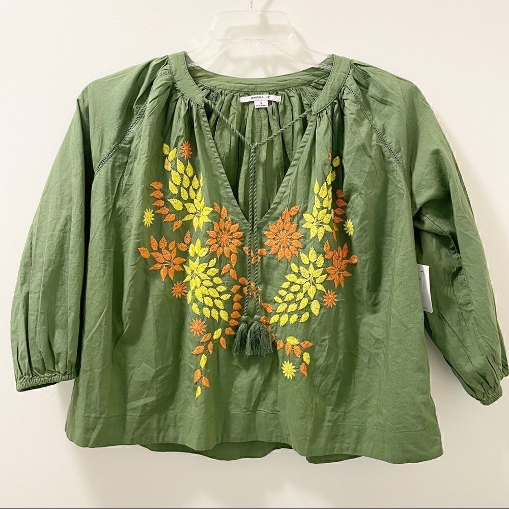 O’NEILL Aven Embroidered Floral Top - Size Small